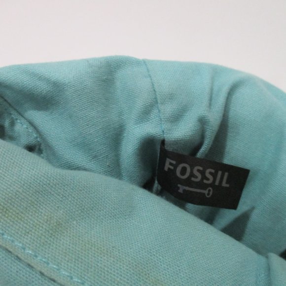 **FOSSIL Mint Green Distressed Leather Satchel - Picture 8 of 9